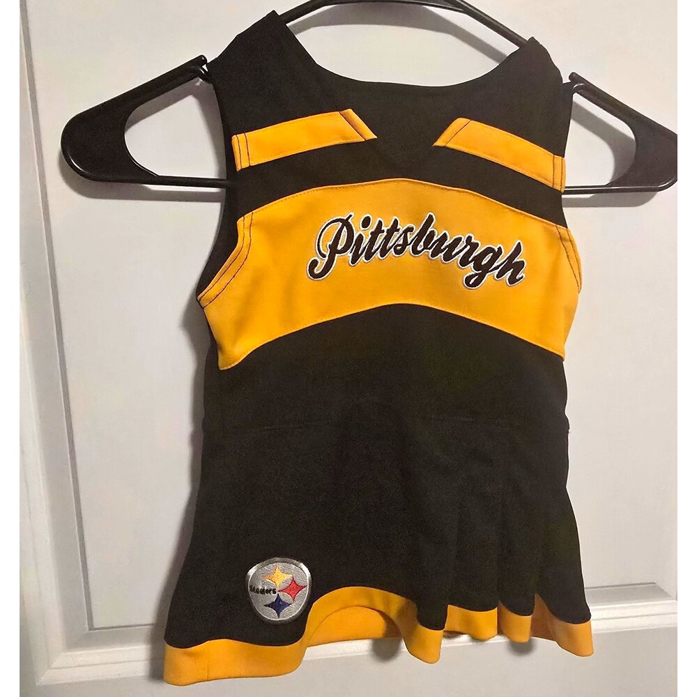 Pittsburgh Steelers Toddler Cheer Outfit Size 2T NFL Football Black Gold